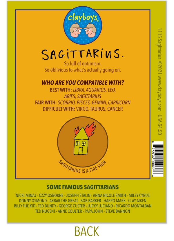 1115 Sagittarius Astrology and Any Occasion Card from Clayboys