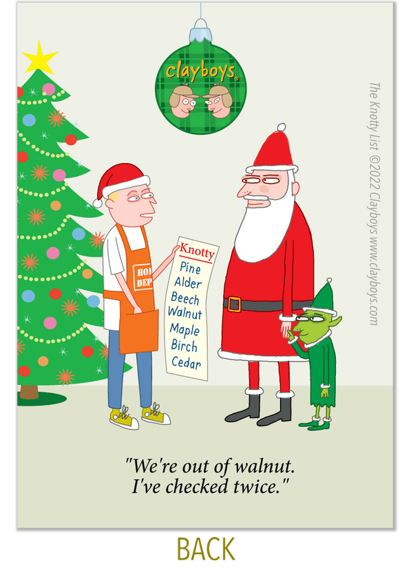 1271 The Knotty List Christmas Card Clayboys Cards