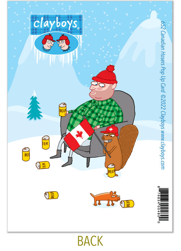 652 A Canadian Hoser's Popup Christmas Card Clayboys Cards