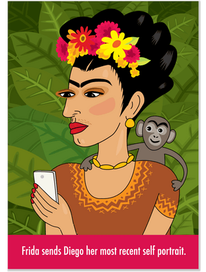737 Frida's Selfie (Any Occasion Card, Birthday Card)