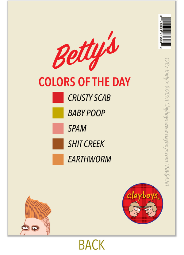 1287 Betty's Birthday Card Clayboys Cards