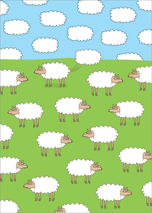 1299 Sheep and Clouds