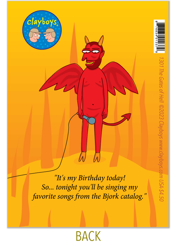 1301 The Gates of Hell Birthday Card Clayboys Cards