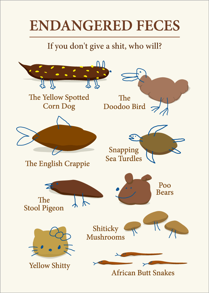 421 Endangered Feces (Birthday Card)