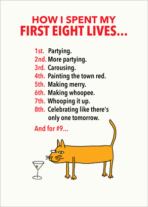 952 9 Lives (Any Occasion, Birthday Card)