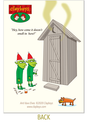 1092 Anti Vaxx Elves (Christmas card)