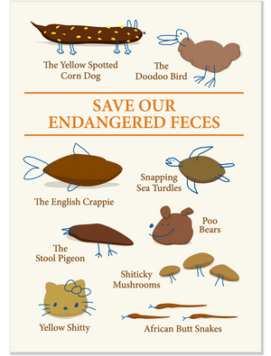 421 Endangered Feces (Birthday Card)