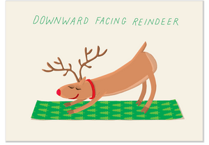 628 Downward Facing Reindeer (Christmas Card)