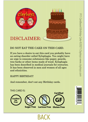911 Cardboard Cake (Birthday Card)